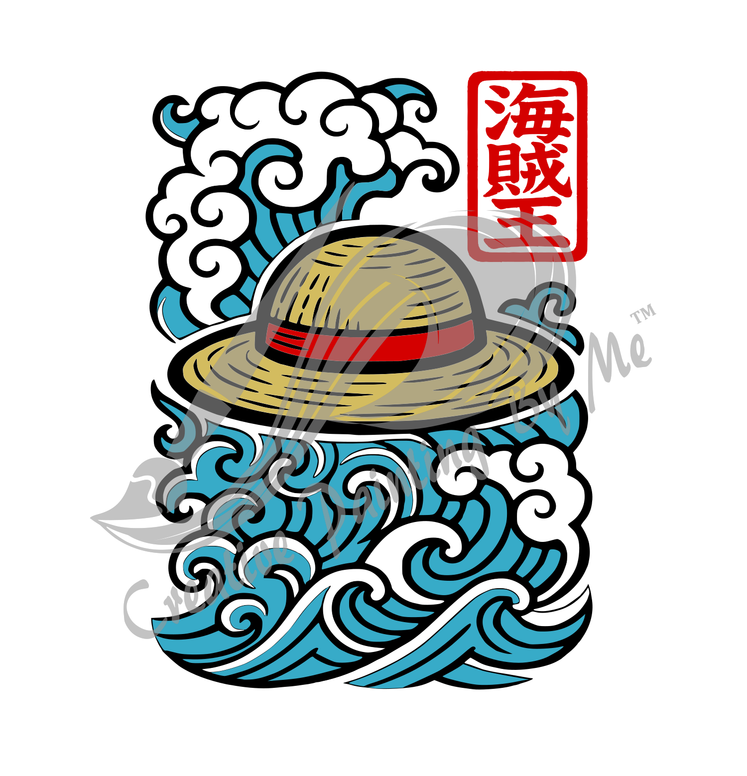 Pirate King, Japanese Straw Hat Shirt Design (Digital Download)