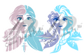 Anna & Elsa sisters winter mountain SVG, Universal family design, all seasons compatible