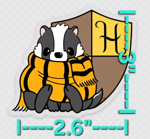 Hufflepuff Cute & Loyal badger 3" sticker