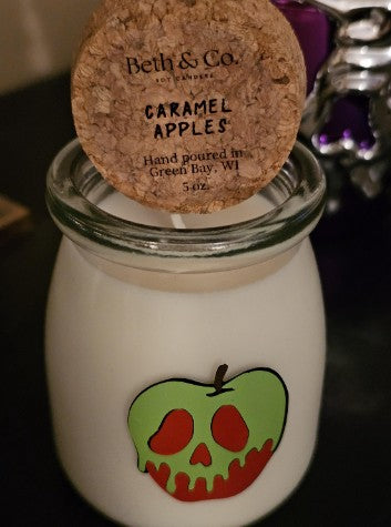 Evil Queen's poison apple 5oz soy wax candle, hand-poured