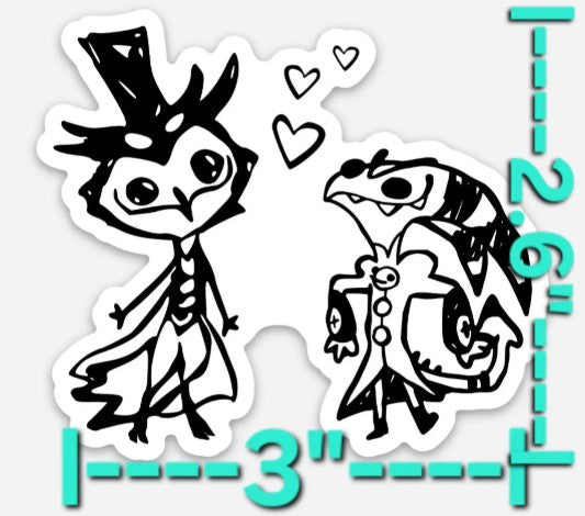Blitzø doodles 3" sticker pack (Helluva Boss inspired)