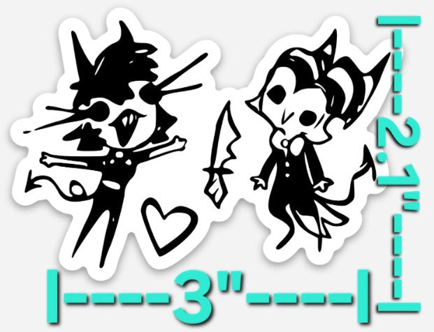 Blitzø doodles 3" sticker pack (Helluva Boss inspired)