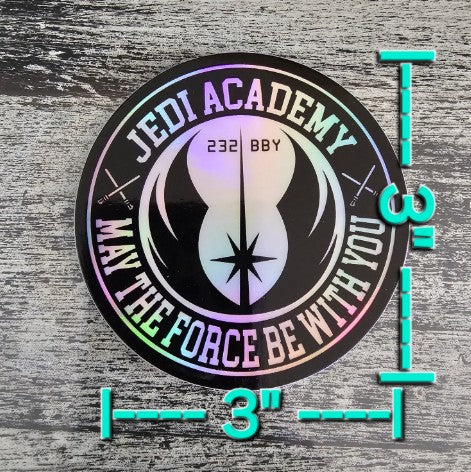 Jedi Academy 3" holographic sticker
