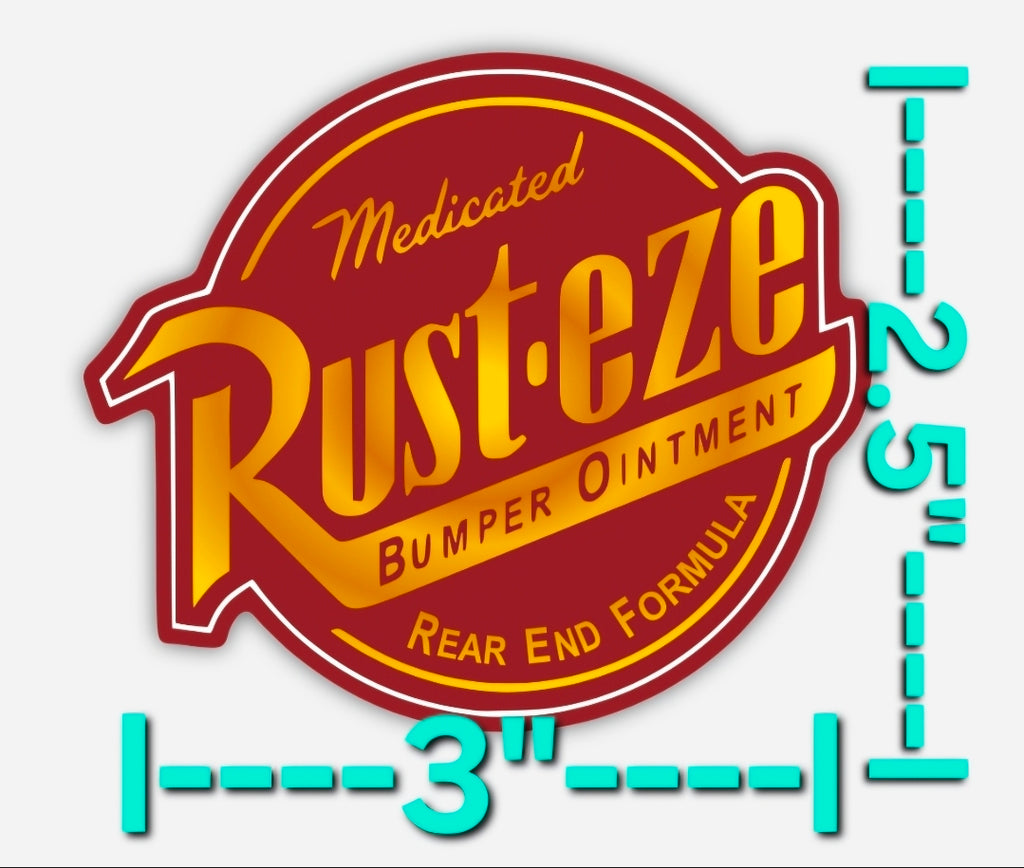 Rust-eze Bumper Ointment Sticker – Cars Inspired Racing Sticker